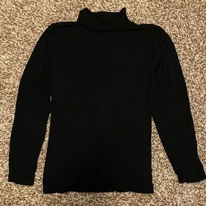 Classic Black Turtleneck Long Sleeve Top